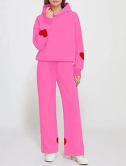 Women's Heart Patch Hoodie Set