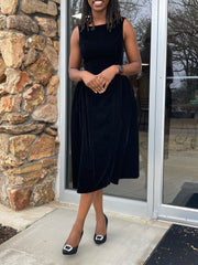 Boat Neck Bowknot Backless Midi Dress