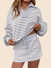 ✨Women's Casual Striped Two-Piece Set