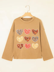 Women's Vintage Patchwork Heart Sweatshirt