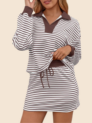 ✨Women's Casual Striped Two-Piece Set