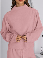 Women's Mock Neck Two Piece Set