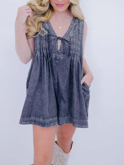 Women's Sparkly Rhinestone Denim Romper