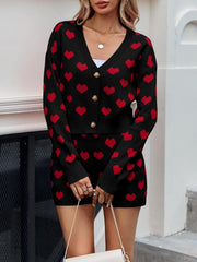 Women's Heart Button Knit 2-Piece Set