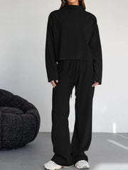 Women's Mock Neck Two Piece Set