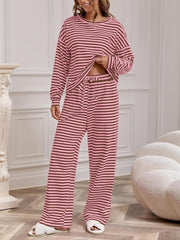 Women's Striped Casual Two-Piece Set