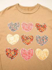 Women's Vintage Patchwork Heart Sweatshirt