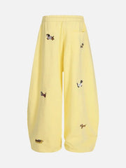 Cute Dachshund Embroidered Baggy Sweatpants