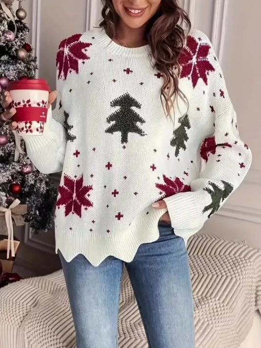 Women's Christmas Tree Snowflake Sweater