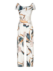 Women's Vintage Floral V-Neck Jumpsuit