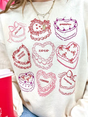 Women's Valentine's Day Cake Print Sweatshirt