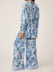 Women's Watercolor Bloom Silky Pajama Set