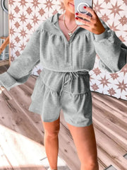 Women's Zip-Up Hooded Long Sleeve Jumpsuit