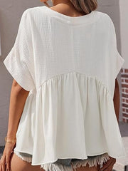 Women's Summer V Neck Babydoll Tops
