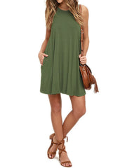Plus Size Casual Tank Dress with Pockets