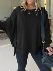 Oversized Dolman Sleeves Cropped Sweatshirt