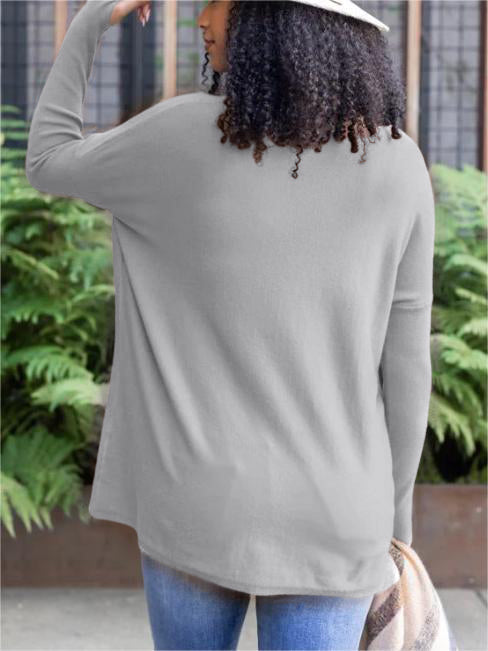 New  Long Sleeve Thumbhole Sweater Pocket Tunic