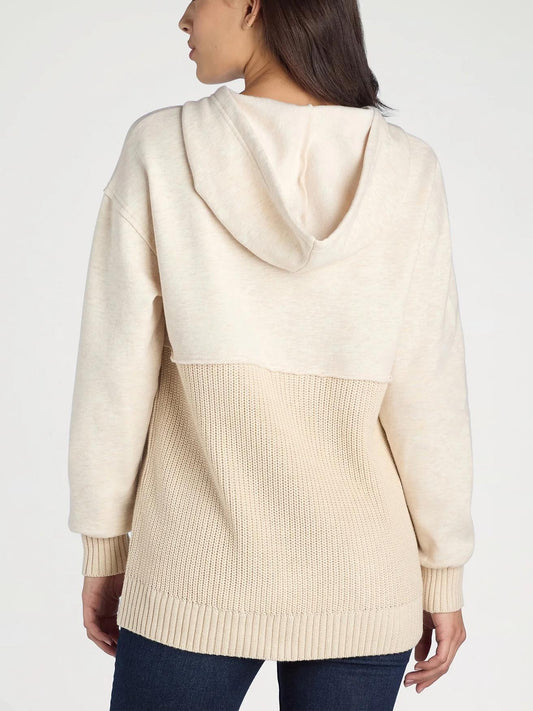 Women's Casual Mix Media Hoodie