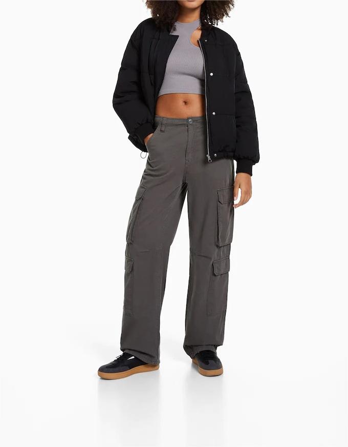 Adjustable Multi-pocket Twill Cargo Trousers