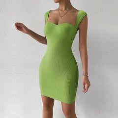 Sleeveless Knit Wrap Hip Dress