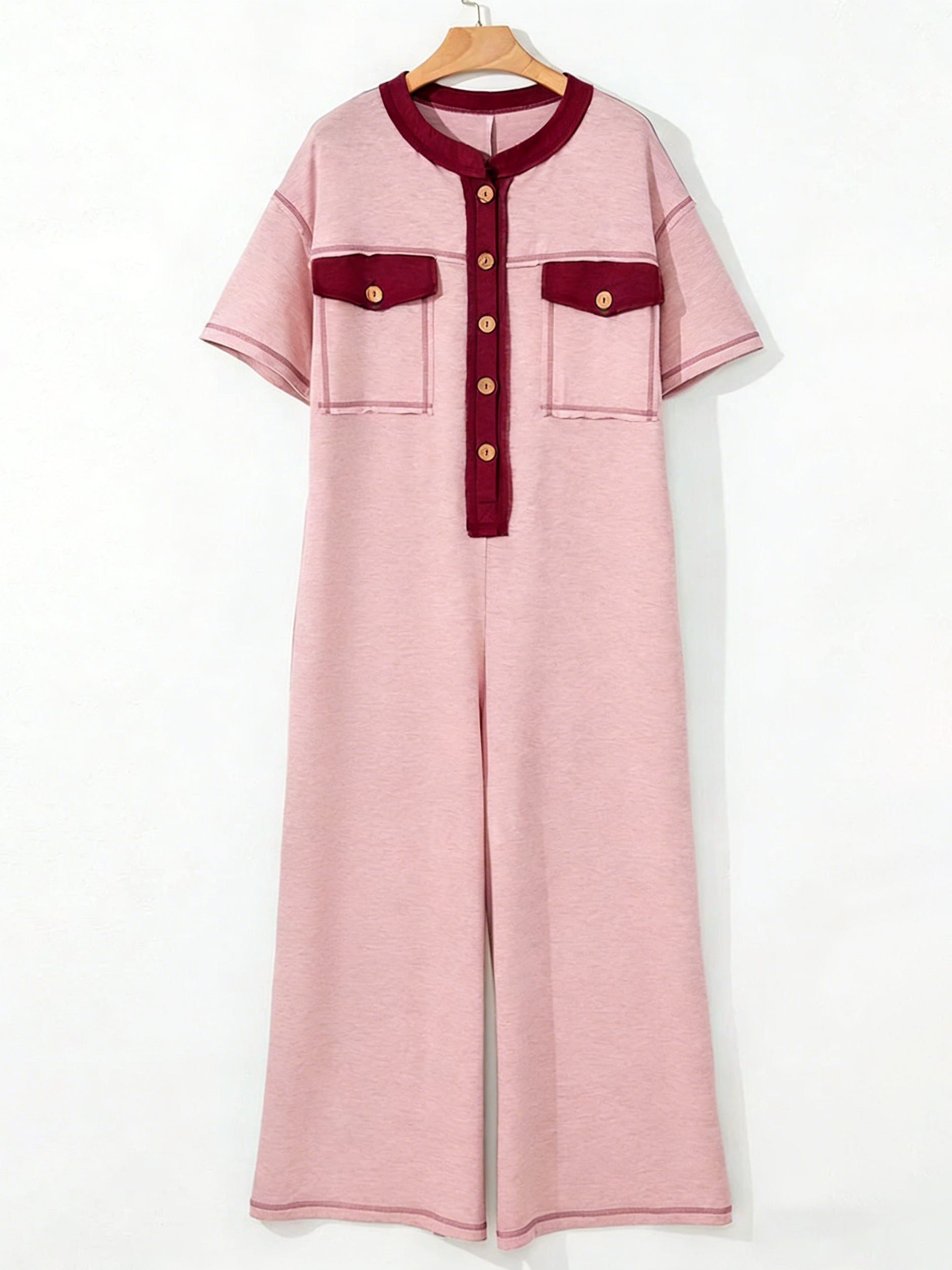Women's Contrast Color Cozy Jumpsuit