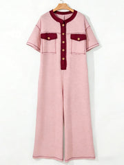 Women's Contrast Color Cozy Jumpsuit