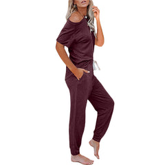 Loose Short-sleeved Button Casual Set
