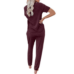 Loose Short-sleeved Button Casual Set