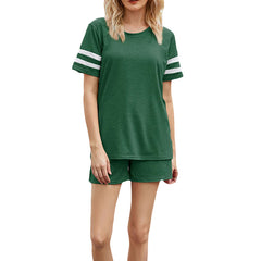 Striped Pocket Casual Two-piece Set