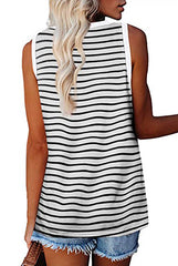 V-neck Splicing Sleeveless T-shirt Female