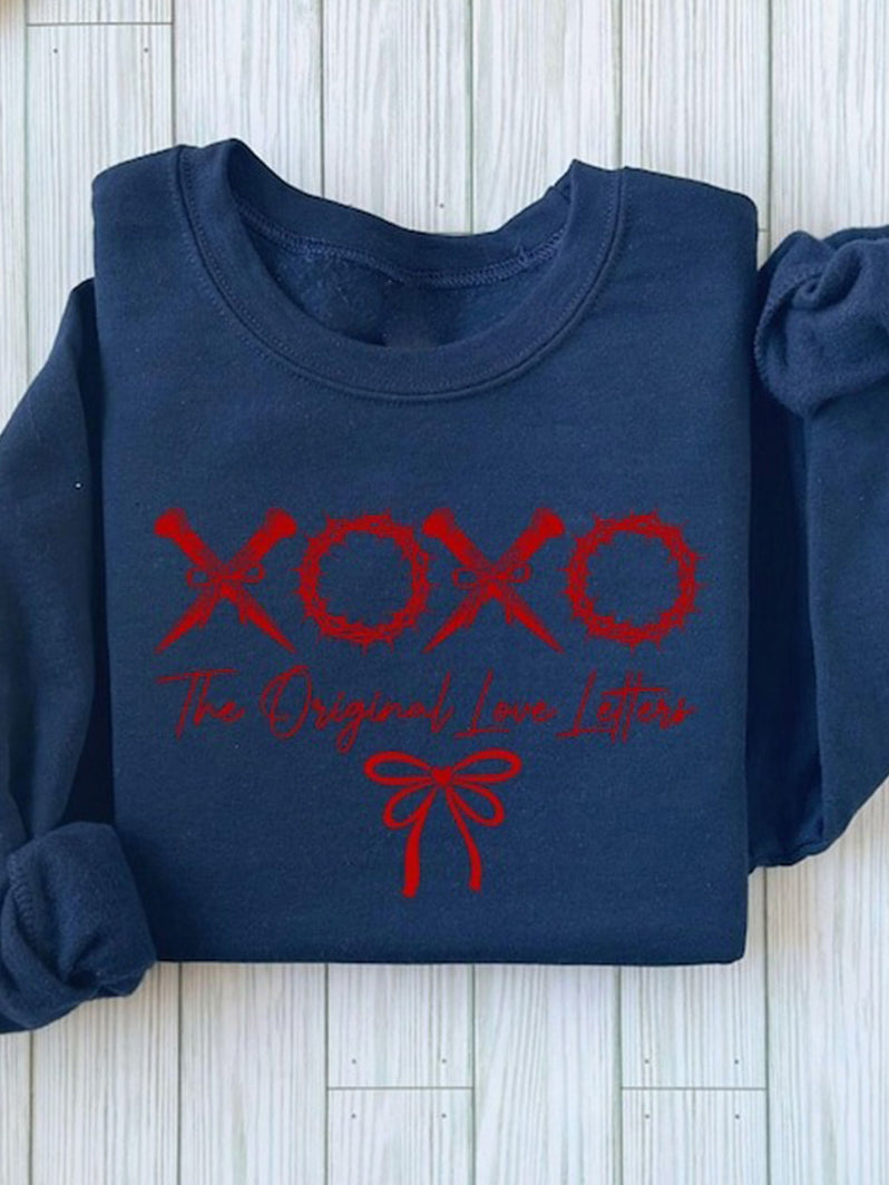 Women's Valentine's Edgy XOXO Graphic Sweatshirt