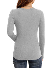 Round Neck Stretch Slim Ribbed Basic Shirts