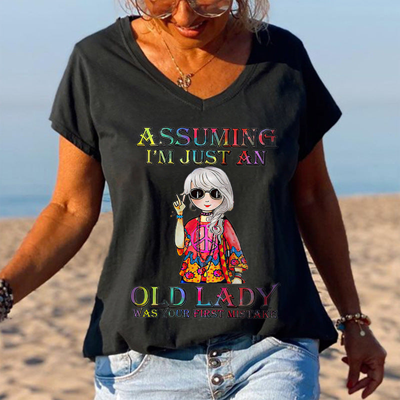 Summer New Girls English Print T-shirt