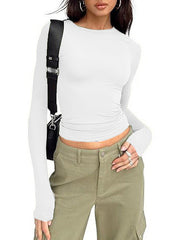 Women's Crewneck Double Lined Basic Tees (Buy 3 Free Shipping)