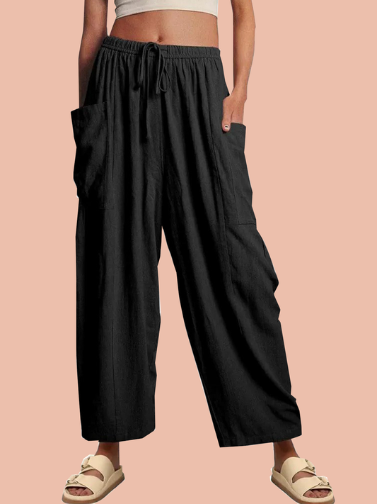 Women's Casual Linen Blend Palazzo Pants