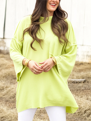 Oversize High Neck Urban Ribbed Tunic