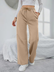 Solid Drawstring Slant Pocket Sweatpants