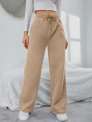 Solid Drawstring Slant Pocket Sweatpants