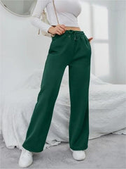 Solid Drawstring Slant Pocket Sweatpants