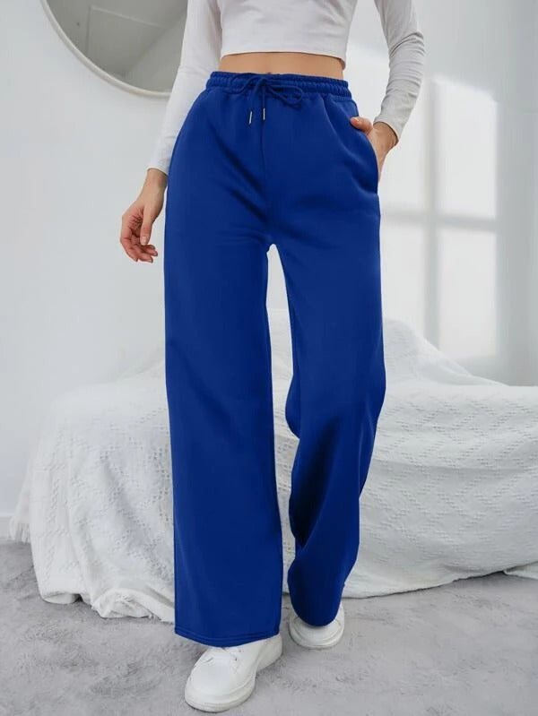 Solid Drawstring Slant Pocket Sweatpants