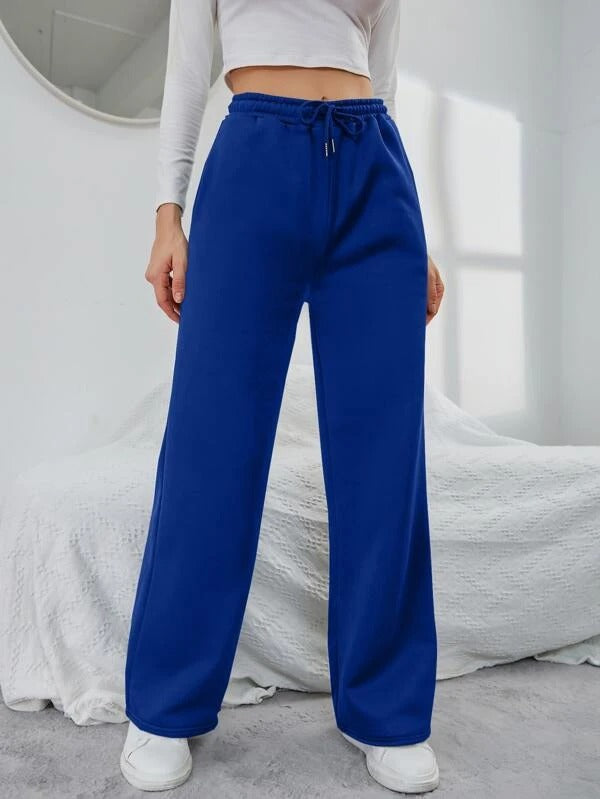 Solid Drawstring Slant Pocket Sweatpants