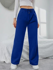 Solid Drawstring Slant Pocket Sweatpants
