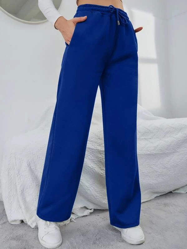 Solid Drawstring Slant Pocket Sweatpants