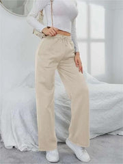 Solid Drawstring Slant Pocket Sweatpants