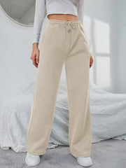 Solid Drawstring Slant Pocket Sweatpants