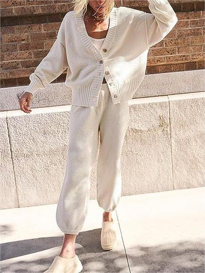 New Soft Ribbed Knit Set