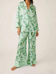 Women's Watercolor Bloom Silky Pajama Set