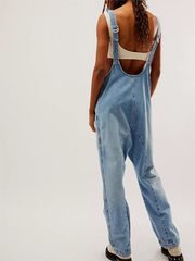 Women's Denim Jumpsuit With Pockets