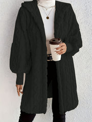Women's Plush Fleece Soft Midi-Length Jacket with Pockets