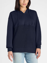 Women's Casual Mix Media Hoodie